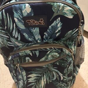 Kids Backpack with Tropical Leaf Design